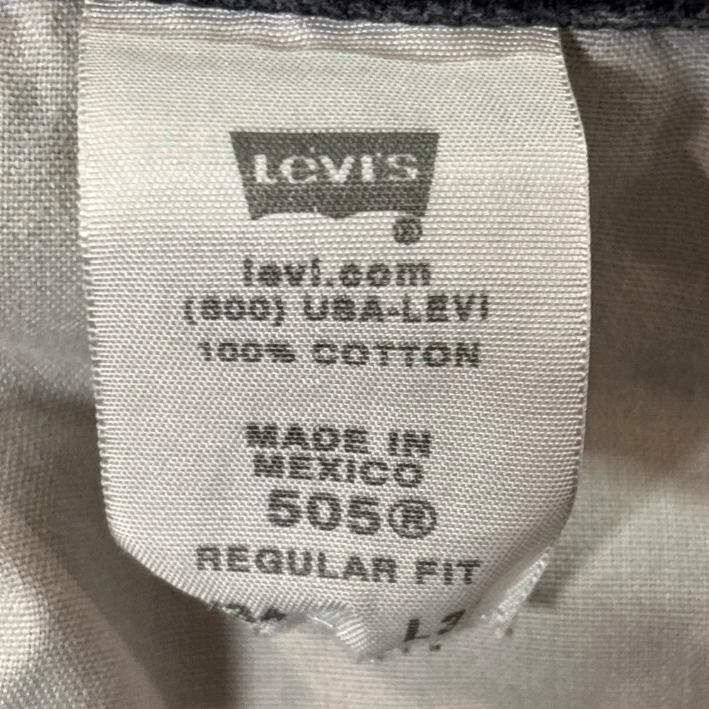 Levis 505 Regular Fit Jeans Mens 34x30 Black Denim Straight Leg Pants